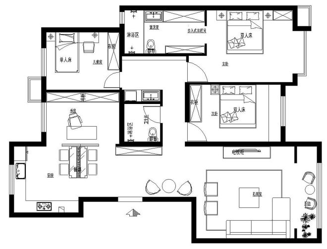 奢華四居室 傳統文化與現代設計的完美交融